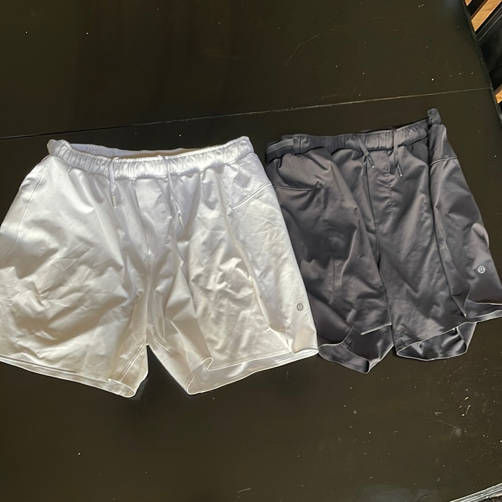 BUNDLE PAIR ! Men’s medium Lululemon athletic shorts white and black